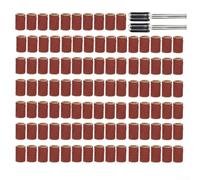 SiSinkal Kit de 102 tambours de ponçage avec 180 bandes de grain et mandrins de 6,3 mm pour outils rotatifs, manchons abrasifs en carborundum pour le polissage du métal, le dérouillage, le meulage et