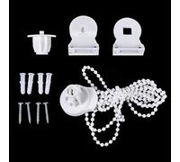 SiSinkal Kit de fixation pour store enrouleur blanc pour tube de 25 mm de diamètre avec supports vis et chaîne à perles de 2 m pour fixation latérale supérieure - Pièces de rechange en plastique pour