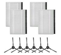 SiSinkal Kit de pièces de rechange, pour ECOVACS Y1, pour Yedi ProPlus, comprend 4 filtres HEPA et 6 brosses latérales, pour un design facile à clipser, pour le nettoyage des coins, ensemble de
