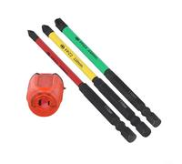 Sisinkal Kit d'embouts de tournevis d'électricien, bague magnétique incluse, dureté HRC63, revêtement phosphate, code couleur, pour disjoncteurs à douille, 4 pièces (110 mm FPZ)