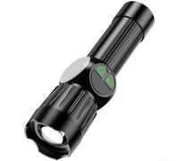 SiSinkal Lampe torche LED rechargeable par USB avec deux sources de lumière et indicateur d'alimentation, lampe de poche à charge rapide de type C pour le camping, la randonnée, les urgences