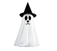 SiSinkal LED Specter Figurine en tissu avec chapeau de sorcière pour décoration de table intérieure ou extérieure - 48-70 cm - Blanc (A)
