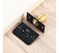 SiSinkal Loquet à bille à ressort, pour portes en bois, rouleau de perles supérieur réglable, fermeture silencieuse solide pour armoires, placards, kit de matériel avec vis (noir)