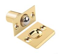 SiSinkal Loquet à bille à ressort, pour portes en bois, rouleau de perles supérieur réglable, fermeture silencieuse solide pour armoires, placards, kit de matériel avec vis (doré)