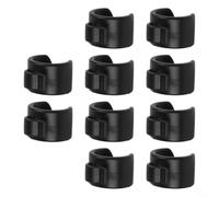 SiSinkal Lot de 10 clips de câble en plastique pour microphone, smartphone et PC de bureau, 3,3 x 2,8 cm, clips noirs pour supports, supports, trépieds, tuyaux (25 mm)