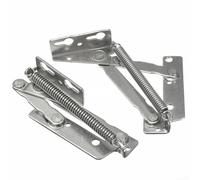 SiSinkal Lot de 2 charnières à ressort en acier inoxydable à 80 degrés pour porte d'armoire, support de porte de placard, matériel robuste pour meubles de cuisine, chambre à coucher, argent gauche et