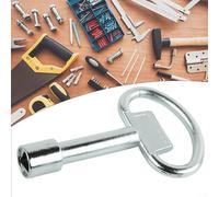 SiSinkal Lot de 2 clés triangulaires internes en alliage de zinc, pour valve d'eau, serrure de porte d'ascenseur et boîte électrique à gaz, clé à outils à main argentée avec trou pour porte-clés