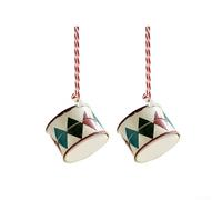 Sisinkal Lot de 2 décorations de Noël à suspendre en fer - Pendentifs d'arbre festif - Décoration d'intérieur de vacances - Style nordique - Boules colorées - 7,6 x 10,2 x 10,2 cm (A)