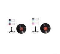 SiSinkal Lot de 2 disques vinyles décoratifs en acrylique - 20 x 20 cm - Décoration rétro pour la maison et le bureau - Personnalisable - Pour anniversaires, mariages et fêtes (A)