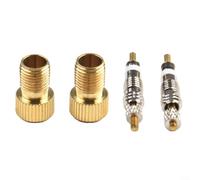 SiSinkal Lot de 2 kits de réparation en laiton pour valves PRESTA avec adaptateur, kit de réparation de tube de vélo pour vélo de route, VTT, outils de retrait de noyau de valve bleu et rouge pour