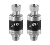 SiSinkal Lot de 2 moniteurs de température de l'eau de Douche LED avec capteur Sensible, Affichage en Temps réel °C/°F pour tuyaux de 1,27 cm, Compatible avec pommeaux de Douche et douches à Main