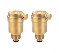SiSinkal Lot de 2 vannes d'aération automatiques en laiton DN15 DN20 DN25 auto-scellantes 16 MPa haute résistance aux températures élevées pour systèmes de chauffage au sol de radiateur efficacité