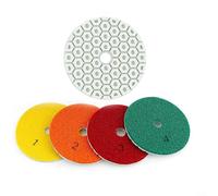 SiSinkal Lot de 4 disques de polissage humides et secs de 100 mm d'épaisseur pour granit, marbre, béton, calcaire, bords incurvés ou droits, meulage efficace et finition brillante lisse