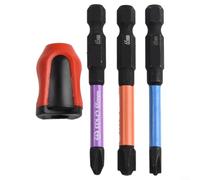 Sisinkal Lot de 4 embouts de tournevis d'électricien, bague magnétique incluse, dureté HRC63, revêtement phosphate, code couleur, pour disjoncteurs à douille (65 mm F-P-H)