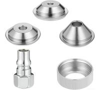 SiSinkal Lot de 5 embouts à orifice de pulvérisation en acier inoxydable avec 3 buses de précision filetées et raccord rapide pour mur contrôlé d'épluchage d'orange ou de stuc