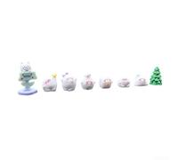SiSinkal Lot de 6 jolies décorations blanches en résine pour tableau de bord avec base antidérapante, accessoires d'intérieur kawaii pour femmes et filles (6 arbres à chat)