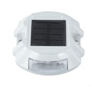 SiSinkal Lumières LED d'extérieur à énergie solaire pour allée, marqueurs de sécurité avec éclairage longue distance pour jardin, cour, allée et zone de stationnement, blanc (bleu)