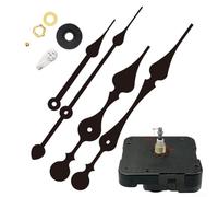 SiSinkal Mouvement d'horloge murale à couple élevé avec pointeur en métal, mécanisme de rechange pour horloges murales en bois ou en métal, 56 x 56 x 16 mm, écrou doré et kit d'installation (noir, 18