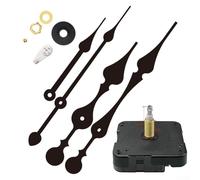 SiSinkal Mouvement d'horloge murale à couple élevé avec pointeur en métal, mécanisme de rechange pour horloges murales en bois ou en métal, 56 x 56 x 16 mm, écrou doré et kit d'installation (noir, 28