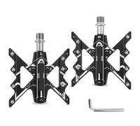 SiSinkal Pédales de vélo légères 9/16" en alliage d'aluminium avec 3 roulements scellés et 16 broches antidérapantes, plate-forme pour vélo de montagne et de route sécurité