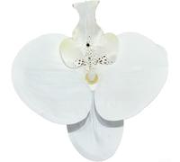 SiSinkal Phalaenopsis Fleurs d'orchidée artificielles en PVC - 10 cm - Pour bricolage, décoration murale de mariage, arrangements de toile de fond de fête (blanc 32#)