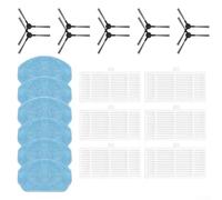 SiSinkal Pièces de rechange pour EICOBOT BR150 et CECOTEC CONGA 999 pour aspirateur robot X-TREME, 6 serpillères, 10 brosses latérales et ensemble de filtres pour un nettoyage en profondeur