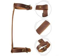 Sisinkal Poignée de cadre de vélo en cuir, facile à installer, poignée de transport pour vélo pliable, accessoires de vélo réglables (marron)