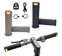 Sisinkal Poignées de guidon de trottinette électrique, avec clignotants pour Xiaomi Pro, 1S Pro 2 Mi3, visibilité améliorée, design ergonomique, installation facile, poignée antidérapante (gris)