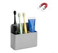 SiSinkal Porte-brosse à dents magnétique réglable à 4 emplacements pour une forte prise en main ABS 12,4 x 11,9 cm pour croisière, camping-car, dortoir, bureau