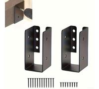 Sisinkal Q235 Lot de 4 supports de poutre en bois pour structures en bois pour renforcement en métal, code, jardin, tonnelle, clôture, toit, 5,1 x 4,5 x 9,3 cm