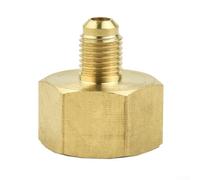 Sisinkal R134A Adaptateur de bouteille de climatiseur en laiton 5/8" femelle vers 1/4" SAE mâle filetage convertisseur pour système AC automobile Or