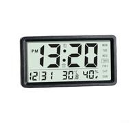 SiSinkal Réveil numérique avec affichage de la température et de l'humidité, grand écran LCD, double alarme avec répétition d'alarme pour chambre ou bureau, blanc (noir)
