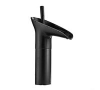 SiSinkal Robinet de lavabo cascade vintage en laiton pour évier de salle de bain, robinet mélangeur chaud et froid rétro avec verre à vin, connexion standard G3/8 pour installation de meuble-lavabo