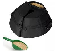 Sisinkal Sac de lestage pour base de parasol d'extérieur, sac de sable rond robuste avec ceinture de renfort à triple couture pour parasol cantilever, stabilisateur de mât de drapeau, noir (sac de