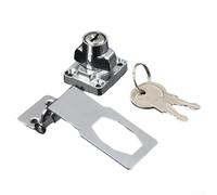SiSinkal Serrure à moraillon en alliage d'argent avec clé pour porte d'armoire, tiroir de sécurité à 90 degrés, pas de cadenas nécessaire, trous de vis symétriques pour abri de jardin, casier, boîte à