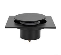 SiSinkal Siphon de sol noir avec valve à ressort pour un débit d'eau efficace et une prévention des odeurs dans les douches, cuisines et caves, construction en laiton pour un nettoyage facile