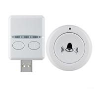 SiSinkal Sonnette sans fil longue portée 150 m, 30 tonalités sélectionnables, volume réglable, récepteur alimenté par USB pour maison, appartement, entreprise, kit de télécommande (blanc)