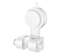 SiSinkal Support de pommeau de douche sans perçage avec angle réglable, support à ventouse robuste pour murs de salle de bain, design à double crochet pour accessoires, s'adapte à la plupart des