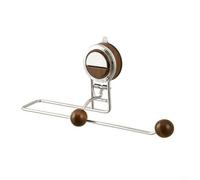 SiSinkal Support de rangement amovible à ventouse pour rouleau de papier, sans perçage, support mural pour salle de bain, cuisine, zones humides, design peu encombrant, réutilisable (marron)