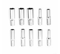 SiSinkal Tête de ouille profonde de 1/2", douille hexagonale en acier au chrome vanadium, outil à cliquet à couple élevé pour réparation automobile, argent, longueur 78 mm, 1 pièce (14 mm)