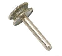 SiSinkal Tête de meule émeri pour outils rotatifs, tige de 6 mm, verre de précision, jade, polissage de la pierre d'agate, avec chanfreinage incurvé à bord arrondi (5 x 20 mm)