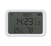 SiSinkal Thermomètre hygromètre WiFi intelligent pour application Tuya, capteur de température et d'humidité 4 en 1 avec réveil, moniteur à distance 5.0 pour salon, chambre à coucher, compatible Alexa