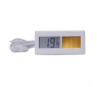 SiSinkal Thermomètre numérique à énergie solaire, écran LCD avec câble de 1 m, portée de 50 °C à 70 °C, sonde résistante aux intempéries pour intérieur et extérieur Blanc