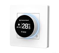 SiSinkal Thermostat à bouton intelligent pour chaudière à gaz et chauffage électrique au sol, écran TFT rond de 4,6 cm, verre trempé résistant aux rayures, contrôle de la température ambiante