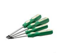 SiSinkal Tournevis triangulaire TA1.8-TA3.0 Outil de réparation pour électricien électronique, mécanicien, entretien mécanique, acier au chrome vanadium, 180 mm, vert et argenté (TA1.8)