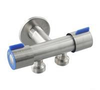 SiSinkal Vanne triangulaire à double poignée en acier inoxydable pour machine à laver et toilettes, alimentation en eau froide, robinet à double contrôle, fixation moderne de salle de bain