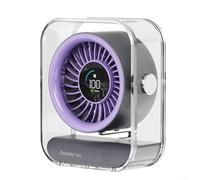 SiSinkal Ventilateur de bureau USB avec écran LED, débit d'air réglable à 100 vitesses, ventilateur portable silencieux pour la maison et le bureau, rotation à 30° vers le haut/bas, lame turbine