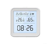 SiSinkal ZIGBEE Thermomètre et Hygromètre sans fil avec écran LCD, alertes Smart Home et données historiques pour contrôle de la température intérieure, blanc