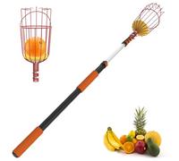 SISIUPASSIE Ramasseur de fruits de 7,9 m avec panier, outil télescopique pour cueillette d'arbres fruitiers de pomme, citron, orange, mangue, avocat