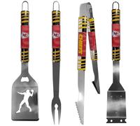 Siskiyou NFL Kansas City Chiefs Lot de 4 outils de barbecue en acier, taille unique, couleurs d'équipe